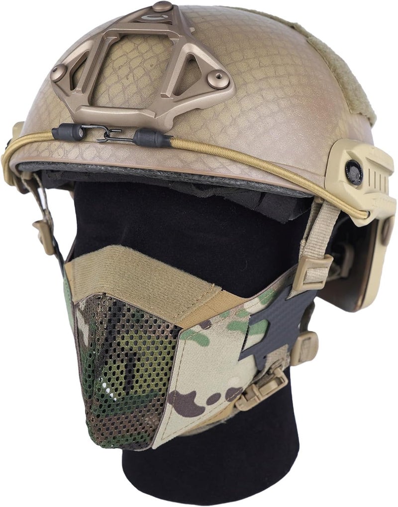D.M.GEAR قناع شبكي للهواء، قناع نصف وجه، مريح وقابل للتعديل وقابل للتنفس، قناع واقي للوجه السفلي التكتيكي للاستخدام الخارجي - Image 1